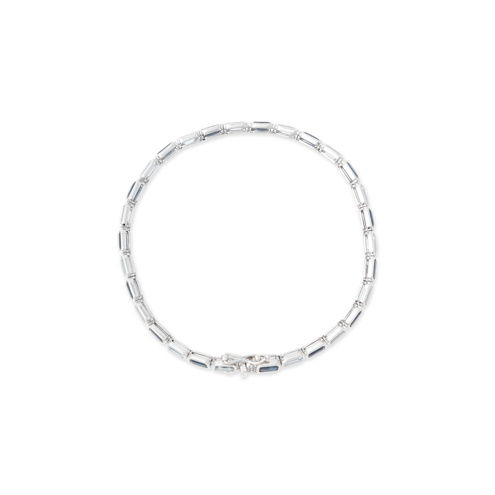 Two Tone Baguette Tennis Bracelet - 9 carats - BluScarpa