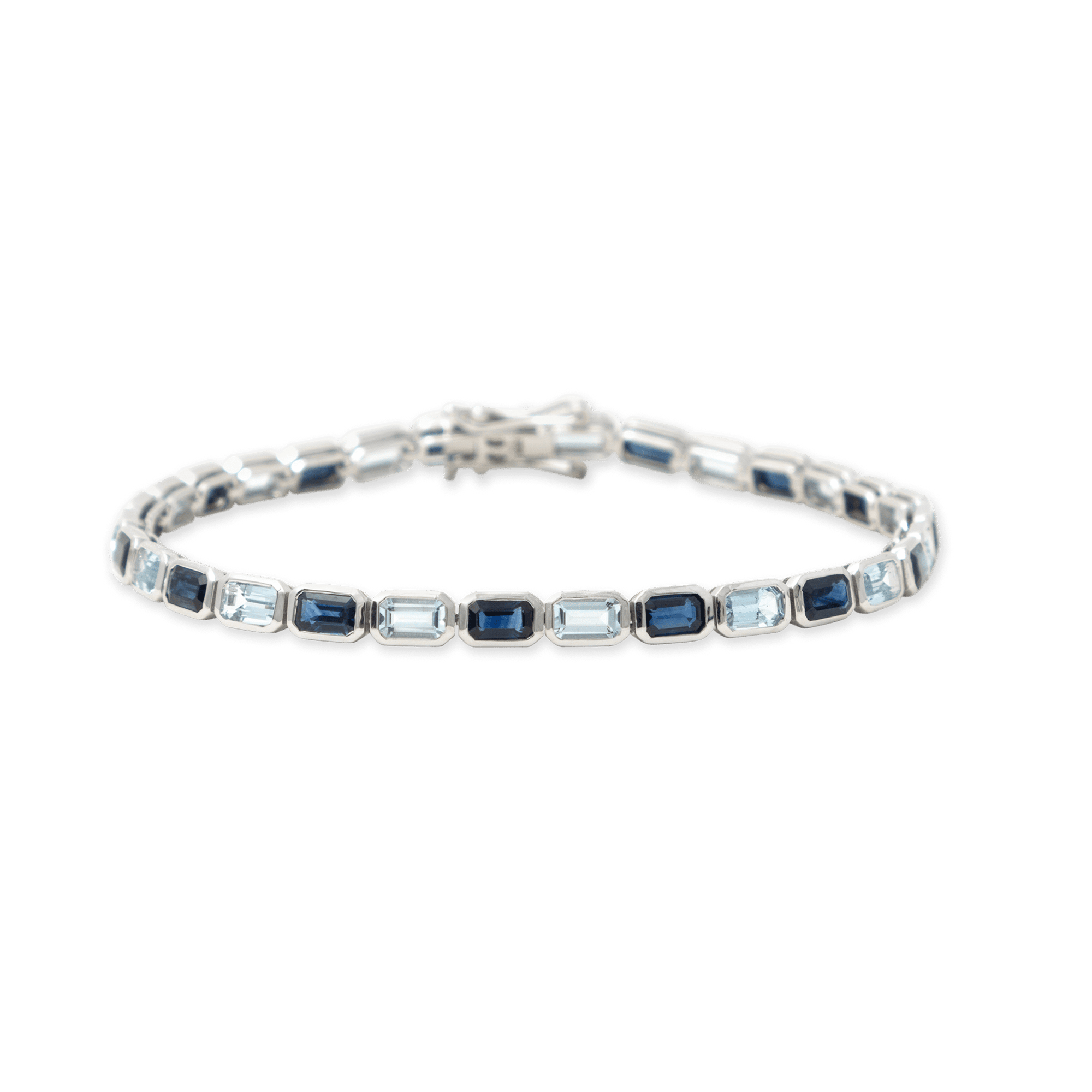 Two Tone Baguette Tennis Bracelet - 9 carats - BluScarpa