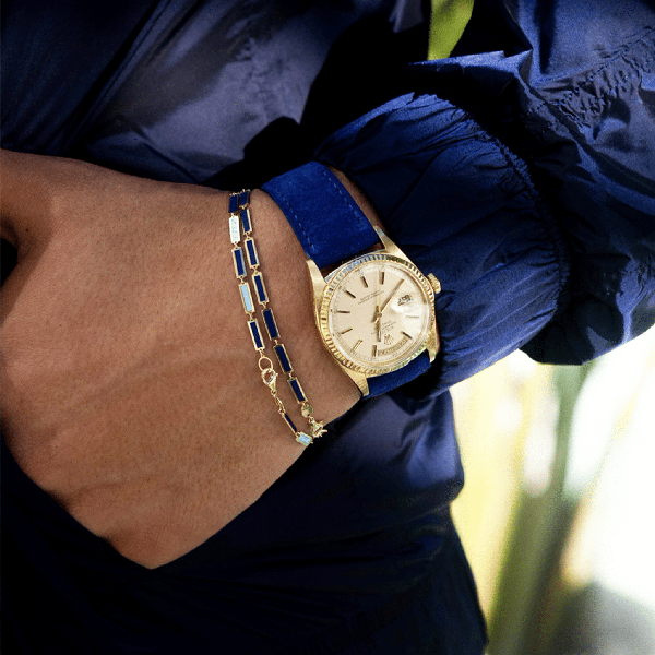 Two Tone Bar Bracelet 14K Yellow Gold - BluScarpa