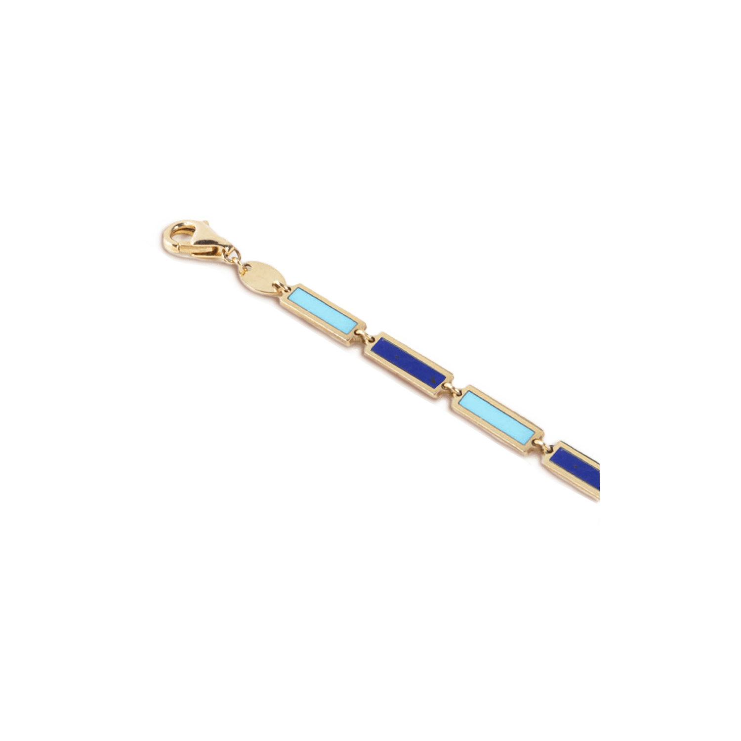 Two Tone Bar Necklace 14K Yellow Gold - BluScarpa