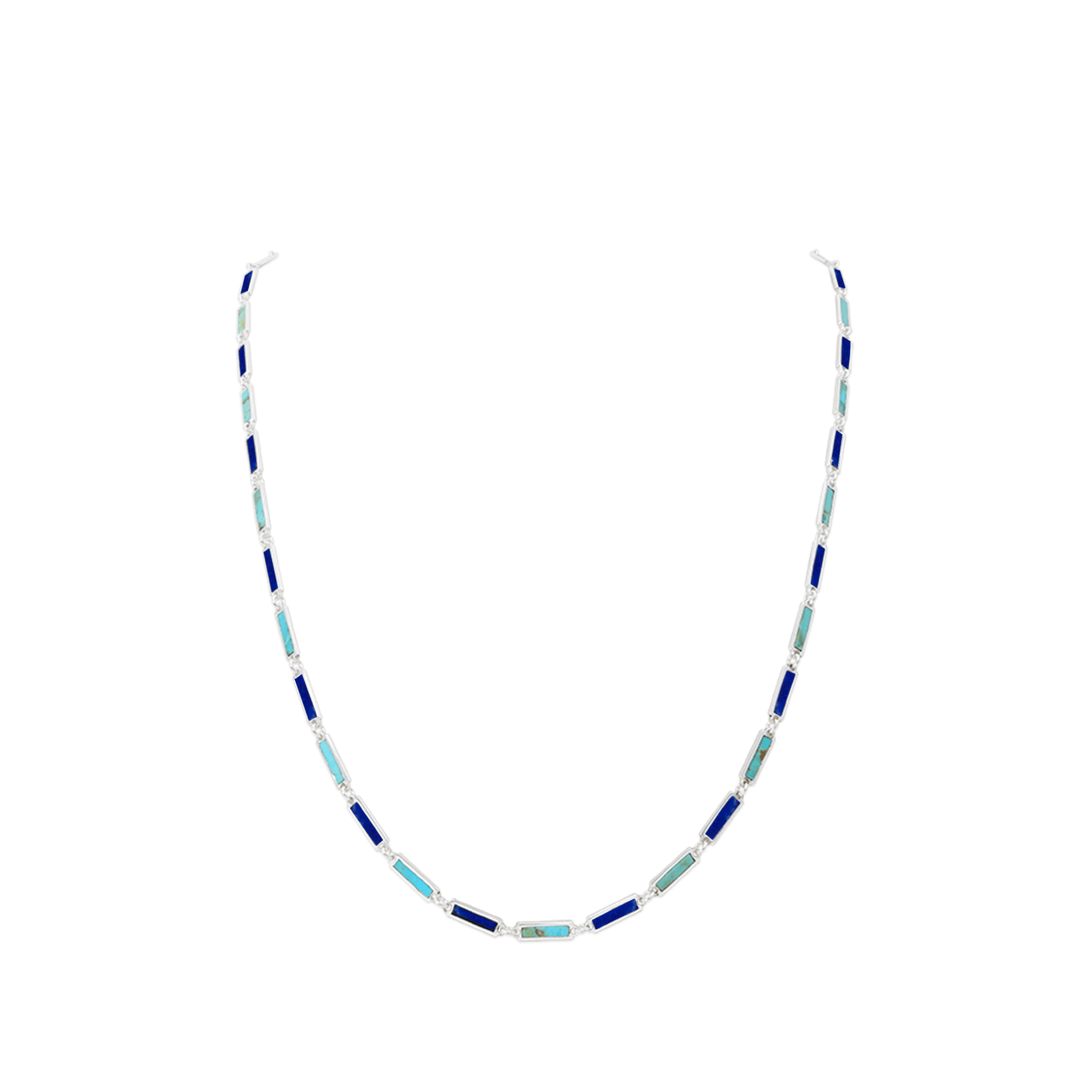 Two Tone Bar Necklace Sterling Silver - BluScarpa