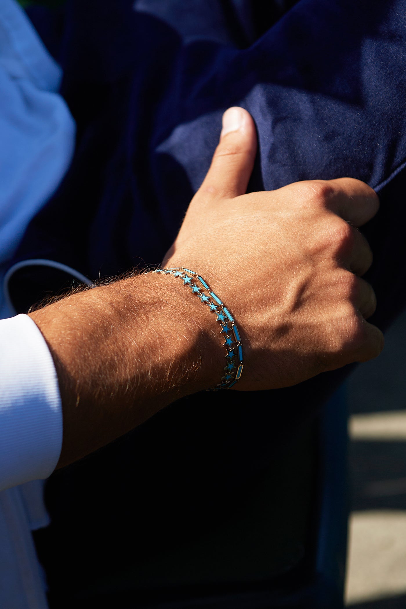 Turquoise Star Bracelet 14K Yellow Gold